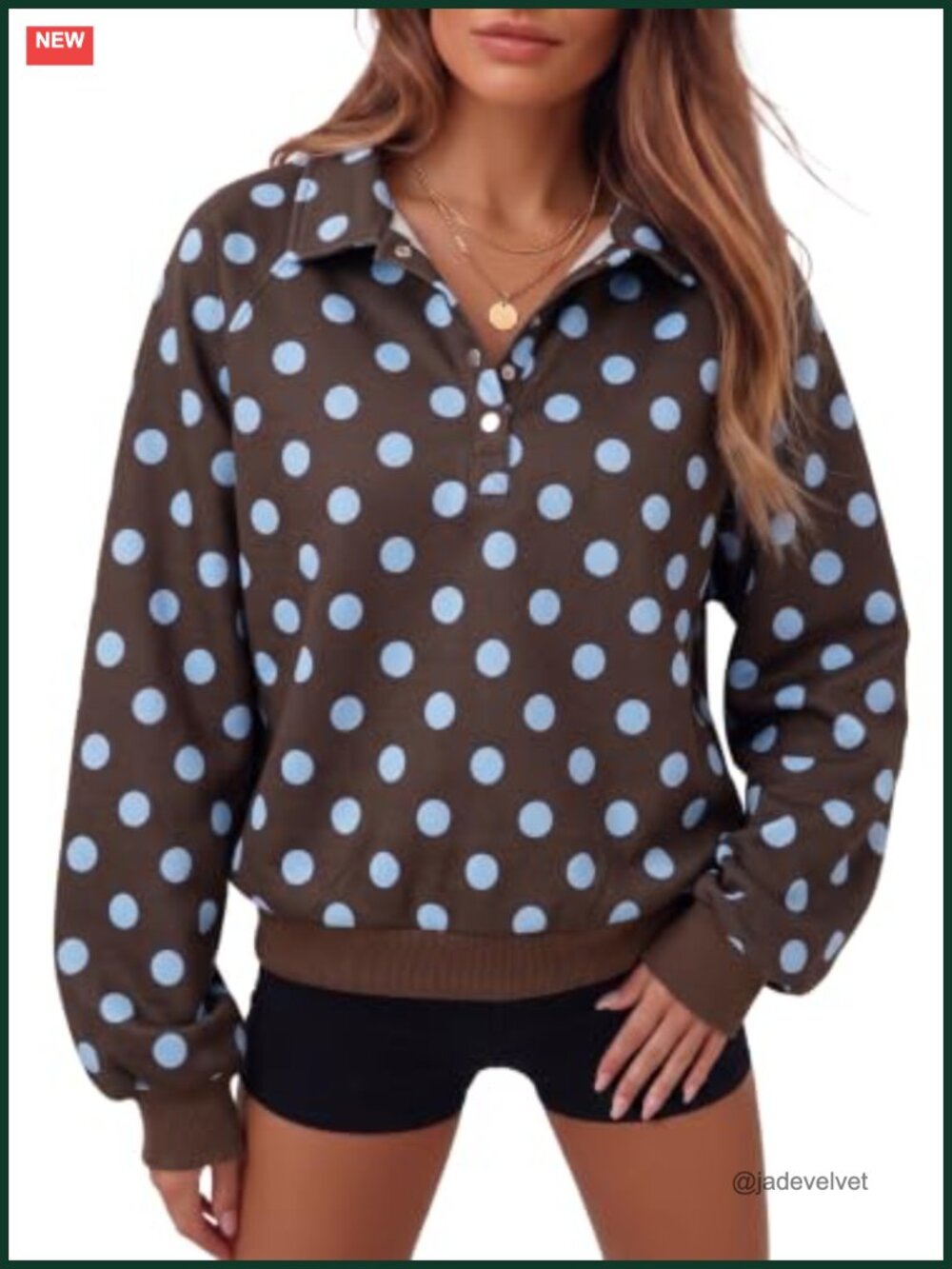 Oversized Henley Sweatshirt for Women Mock Neck Pullover Fall Winter Long Sleeve